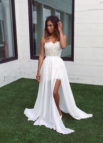 Long white prom dresses 2018 top
